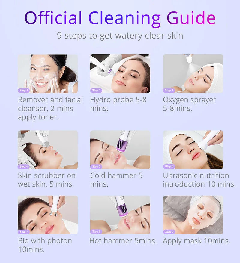 6-in-1 Hydrogen & Oxygen Facial Machine - Bio-Lifting Aquapeel Microdermabrasion for Salon & Home Use - EU Certified Skin Care