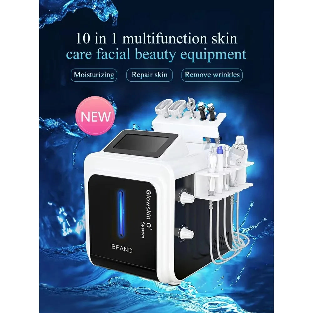 Glowskin O+ System Hydra Beauty Facial Machine 10 in 1 Hydro Dermabrasion Hydra Aqua Peel Machine