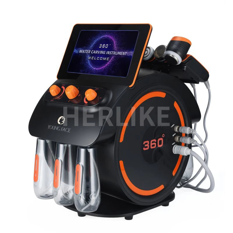 Portable 6 In 1 H2O2 Small Bubble Oxygen Facial Machine Microdermabrasion Moisture Skin Detection Hydra Water Peeling Machine