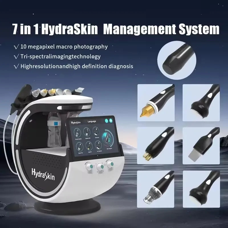 Intelligent Ice Blue Hydra-Oxygen Dermabrasion Device for Skin Cleansing, Analysis & Hydrodermabrasion Therapy.