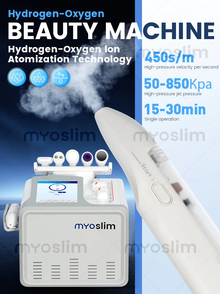 MYOSLIM 6-in-1 Hydra Dermabrasion Machine | Professional Facial Skin Rejuvenation & Deep Cleansing Beauty Device for Salon