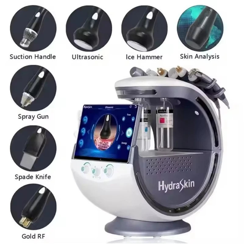 Intelligent Ice Blue Hydra-Oxygen Dermabrasion Device for Skin Cleansing, Analysis & Hydrodermabrasion Therapy.