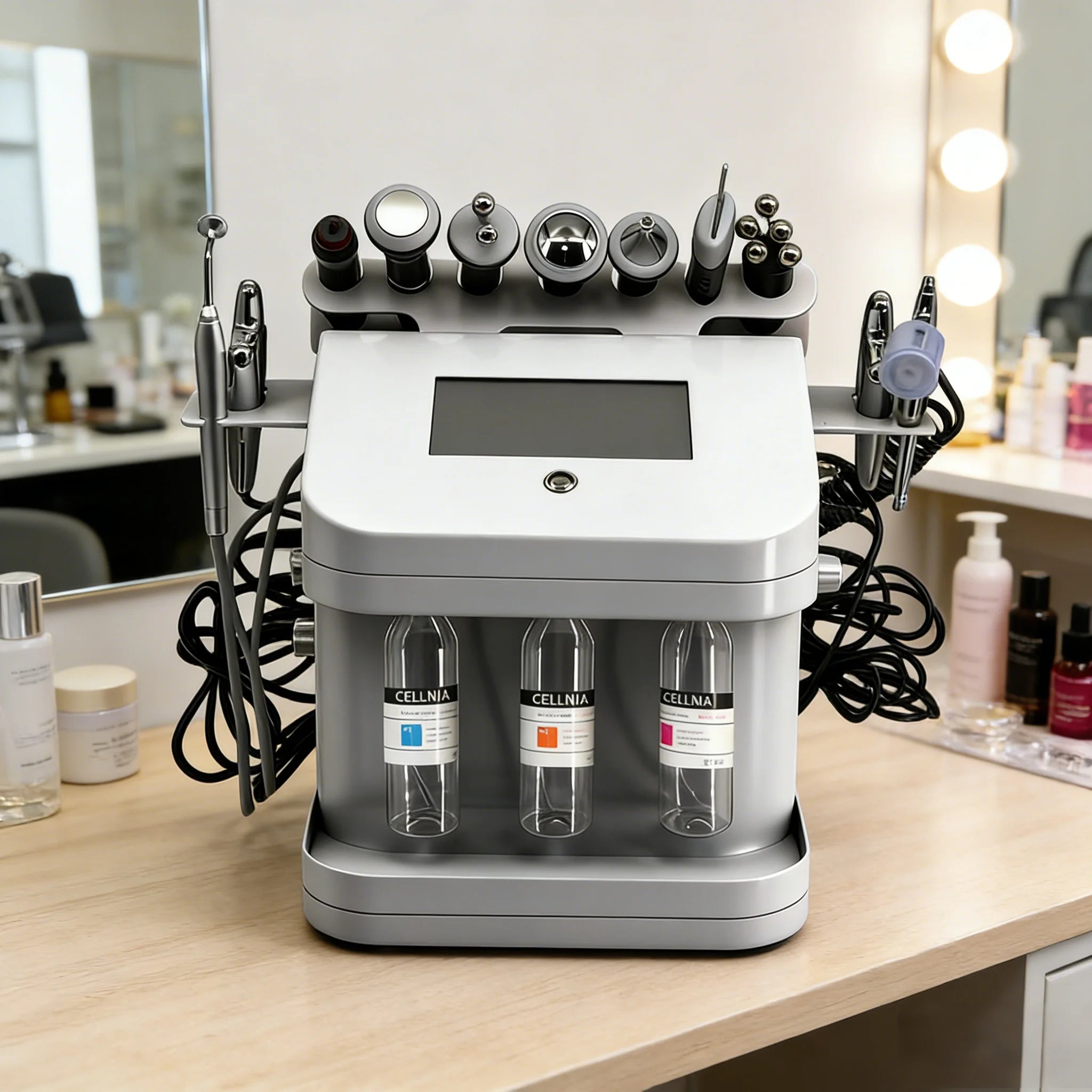 Hydra Facial Machine Professional, 10 in 1 Skin Care Device with Water Oxygen Spray, RF Radio Frequency, Microcurrent, Ultrasoni