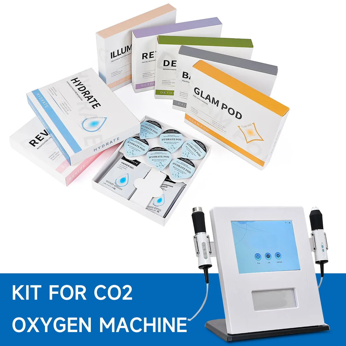 3 in 1 Ultrasound Hydrofacial Beauty Machine Skin Rejuvenation Oxygen Facial Tightening Machine For CO2 Skin Whitening Bubble