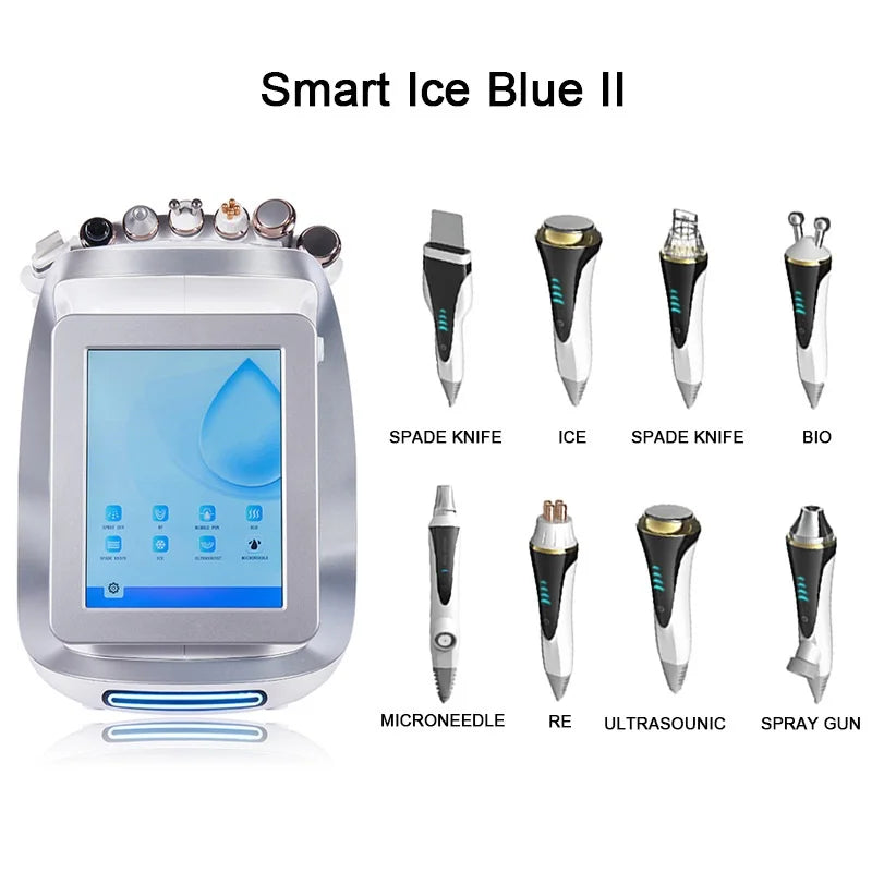 Water Dermabrasion Hydrogen Oxygen Ice Blue Smart Jet Aqua Peel Small Bubble Skin Cleansing Device facial machine 2023 Upgrade