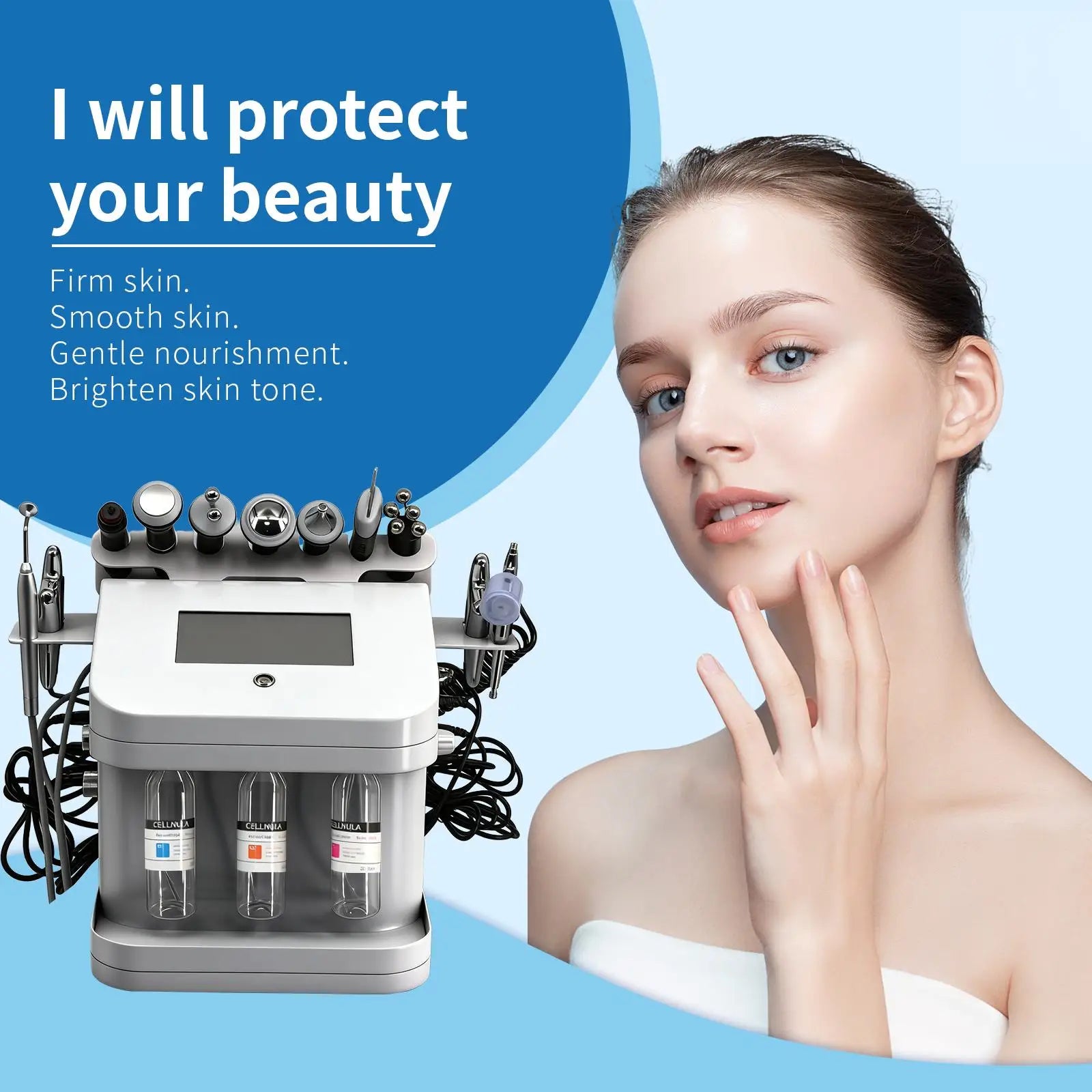 Hydra Facial Machine Professional, 10 in 1 Skin Care Device with Water Oxygen Spray, RF Radio Frequency, Microcurrent, Ultrasoni