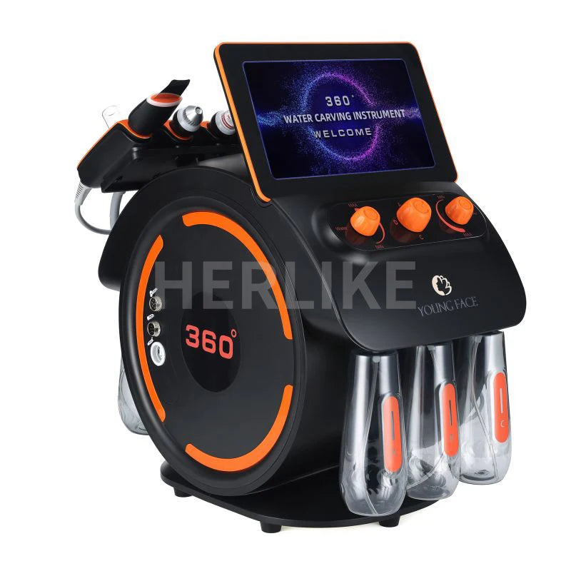 Portable 6 In 1 H2O2 Small Bubble Oxygen Facial Machine Microdermabrasion Moisture Skin Detection Hydra Water Peeling Machine