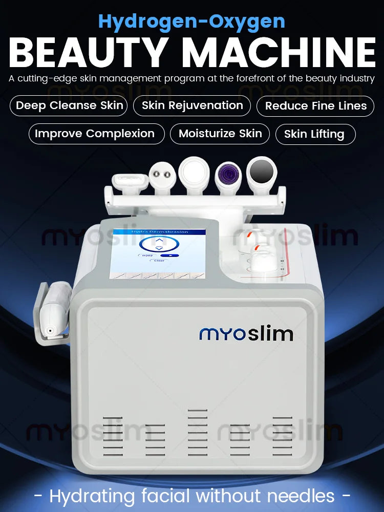 MYOSLIM 6-in-1 Hydra Dermabrasion Machine | Professional Facial Skin Rejuvenation & Deep Cleansing Beauty Device for Salon