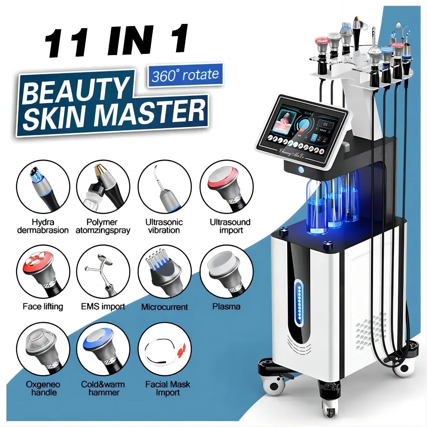 Upgrade 11 In 1 Oxygen Hydra Water Peeling Diamond Dermabrasion Facial Lifting Pore Cleaning Hydrodermabrasion Beauty Machine