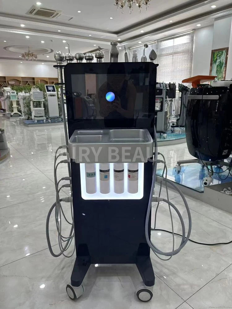 Professional 10 In 1 Hydro Water Peeling Machine Hydrating Skin Whitening Tightening Deep Cleansing Diamond Dermabrasion Machine